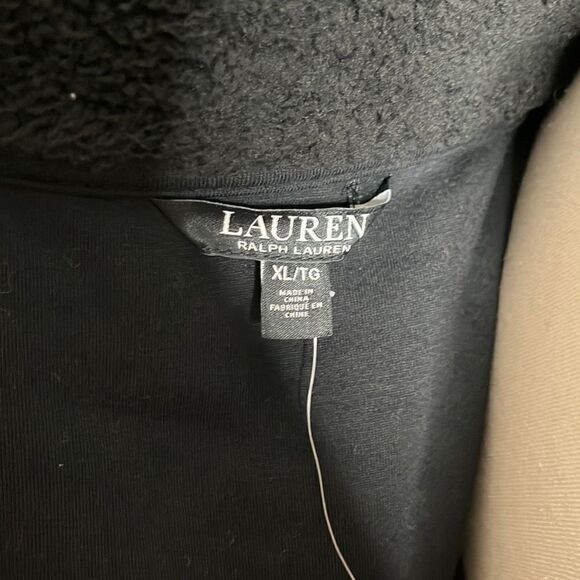 Lauren Ralph Lauren Womens Teddy Jacket Fully Zip Black Size Extra Large NWT - Picture 9 of 13